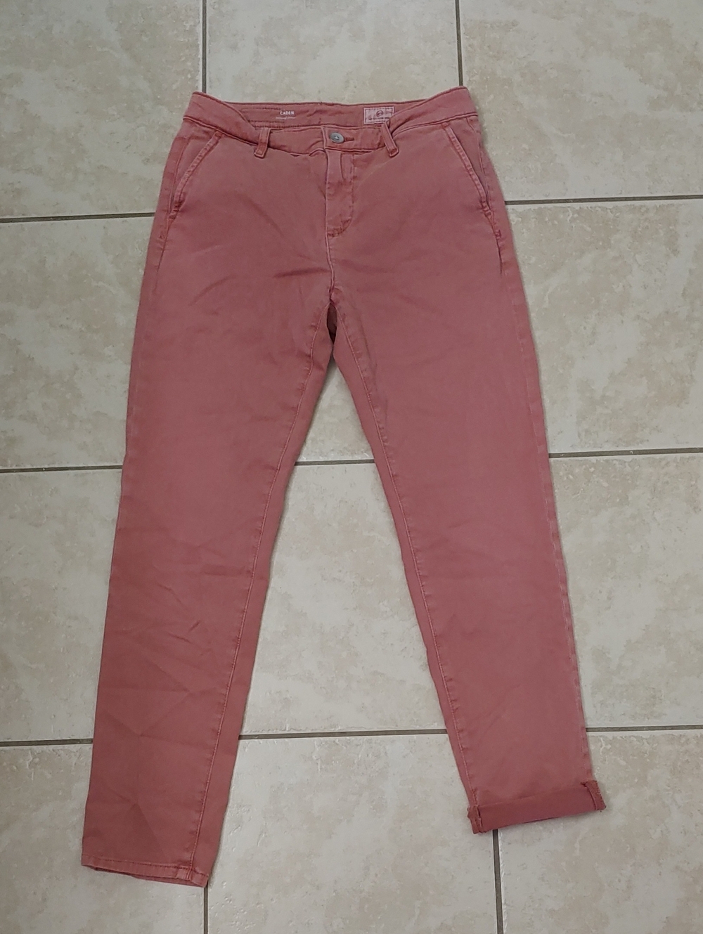 AG Adriano Goldschmied Caden Trouser Women's 25 Salmon Pink Cropped Pants
